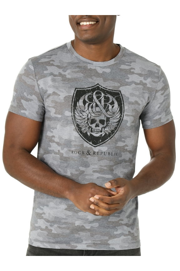 Men's Short Sleeve Crew Neck Skull Tee