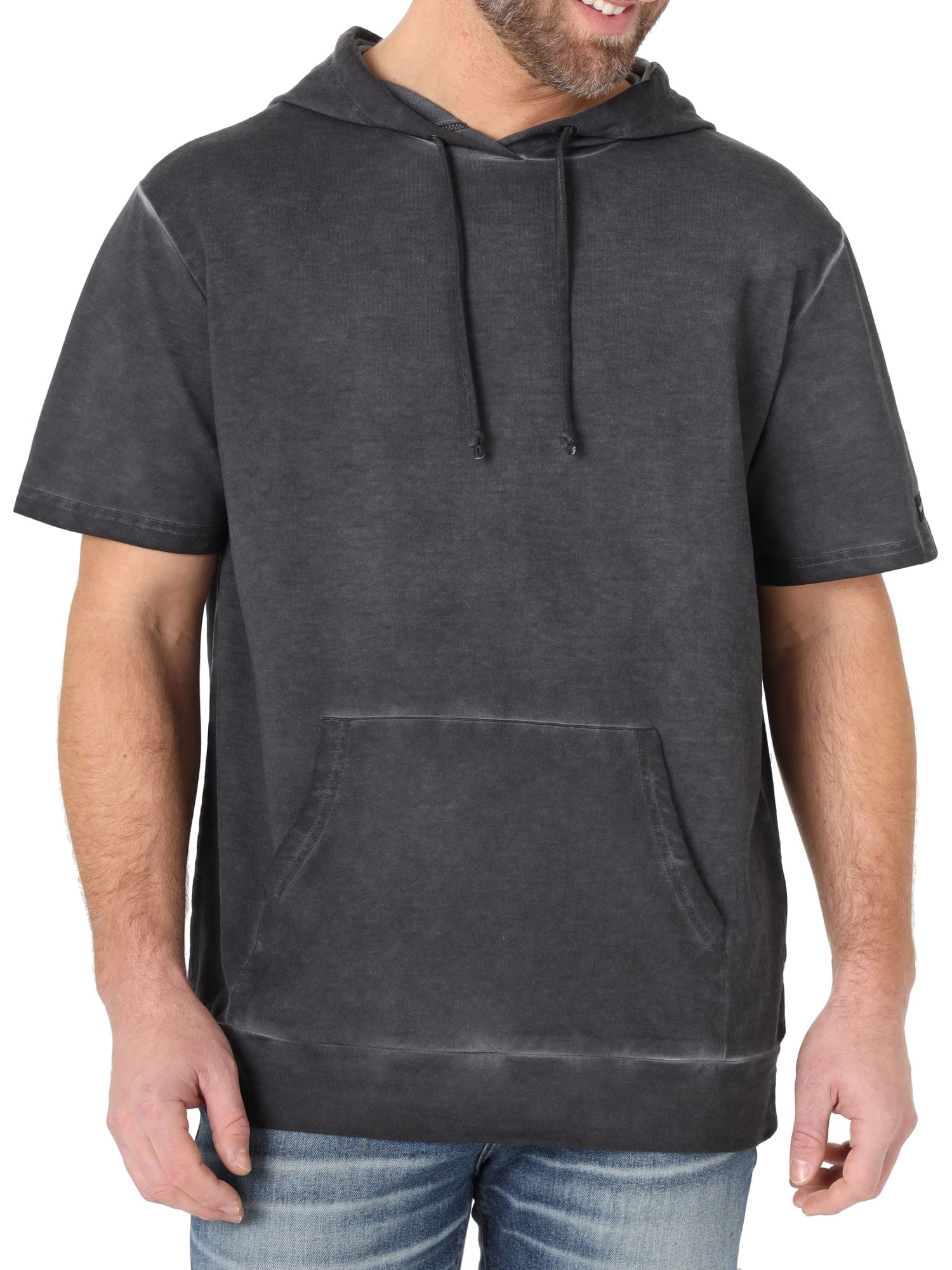 Rock & Republic Men's Short Sleeve Hoodie Sweatshirt - Kangaroo Pocket ...