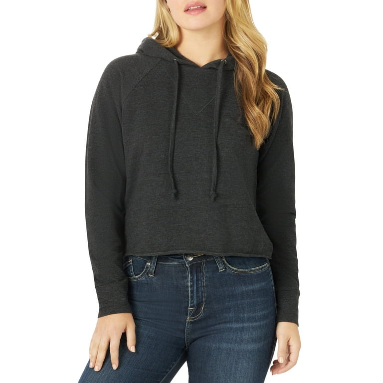 Rock Republic Women s Cropped Logo Hoodie Sweatshirt Walmart