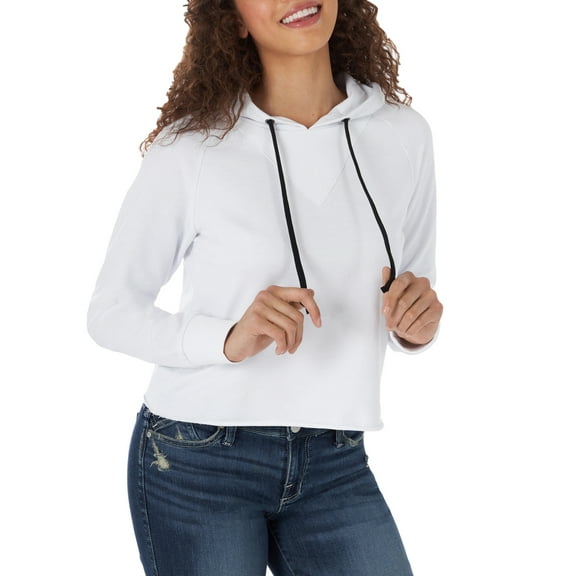 Rock & Republic Women's Cropped Logo Hoodie Sweatshirt