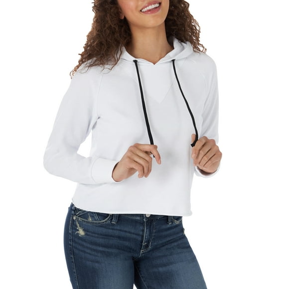 Rock & Republic Women's Cropped Logo Hoodie Sweatshirt
