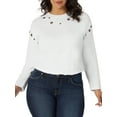 thumbnail image 1 of Rock & Republic Womens Grommet Crew Neck Sweatshirt, 1 of 4