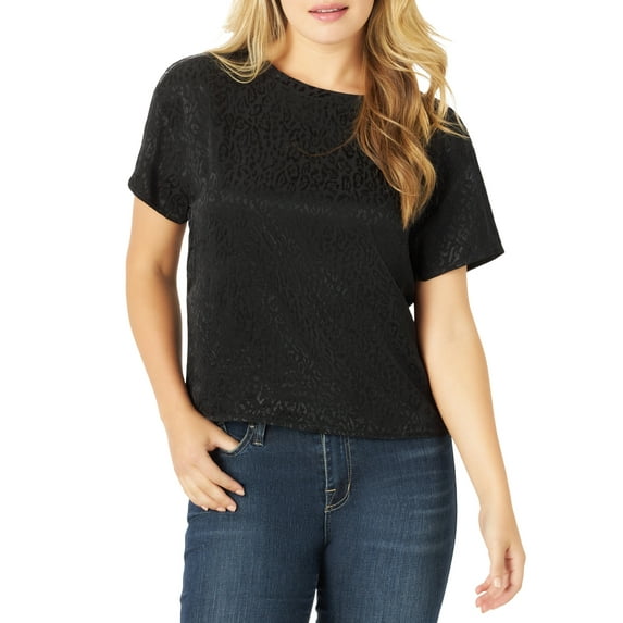 Rock & Republic Womens Metallic Classic Leopard Top