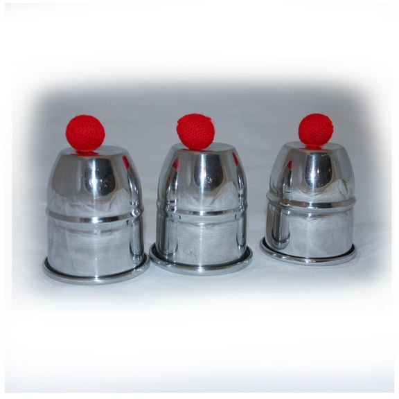 Rock Ridge Magic Aluminum Cups and Balls Trick, 3 Cups, 4 Balls