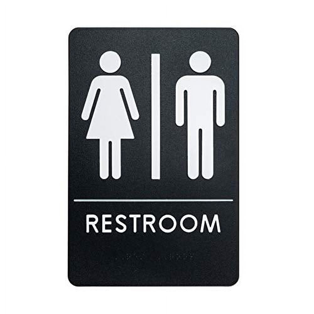 Rock Ridge Unisex Restroom Sign ADA-Compliant Bathroom Door Sign ...