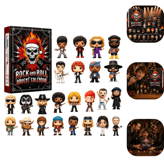 Rock and Roll Advent Calendar 2026 Metal Music 24 Day Advent Calendar Rock Band Mini Figurines Stage Display Collectible Set for Adult Toy Enthusiasts
