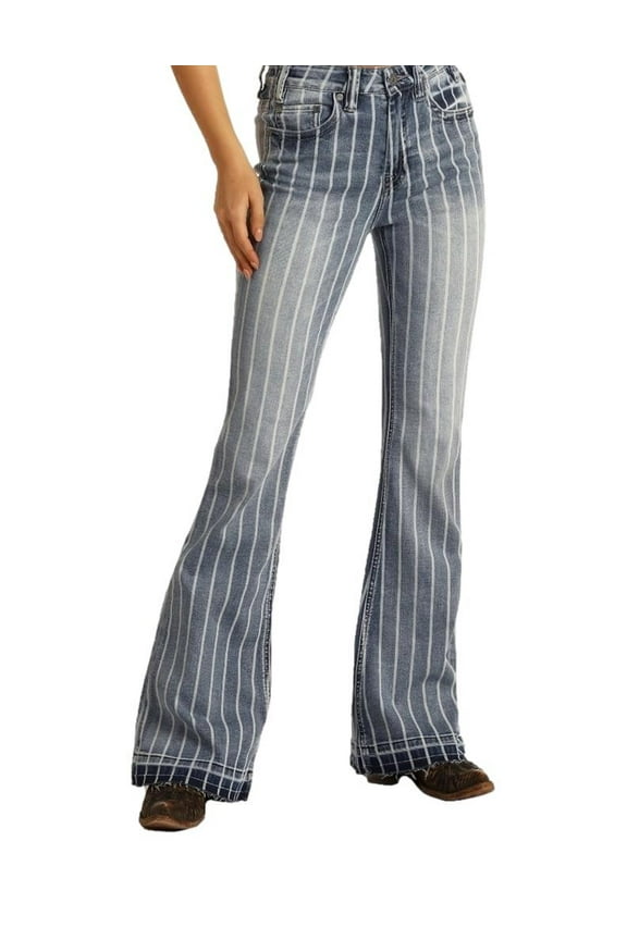 Rock & Roll Denim Jean Women Trouser High Rise 36 X 32 Med W8H2533