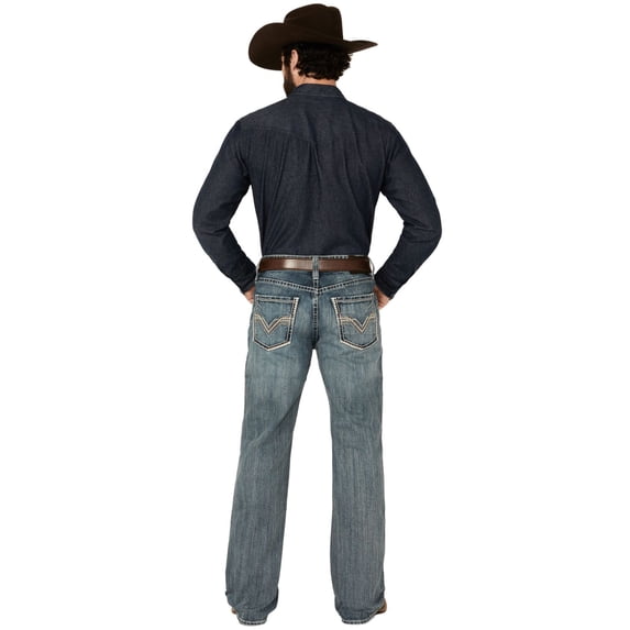 Rock & Roll Denim Men's And Boot Barn Medium Vintage Wash Relaxed Bootcut Stretch Medium Wash 31W x 32L US