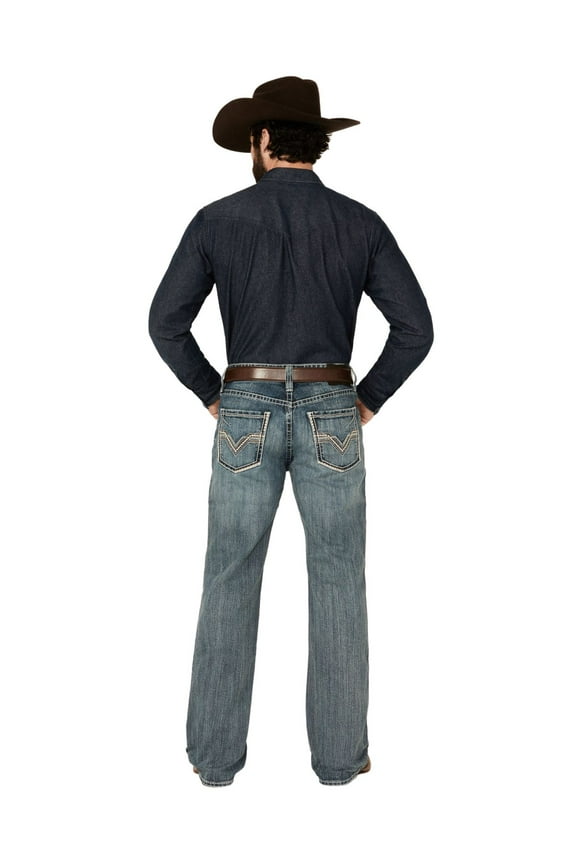 Rock & Roll Denim Men's And Boot Barn Medium Vintage Wash Relaxed Bootcut Stretch Medium Wash 34W x 36L US