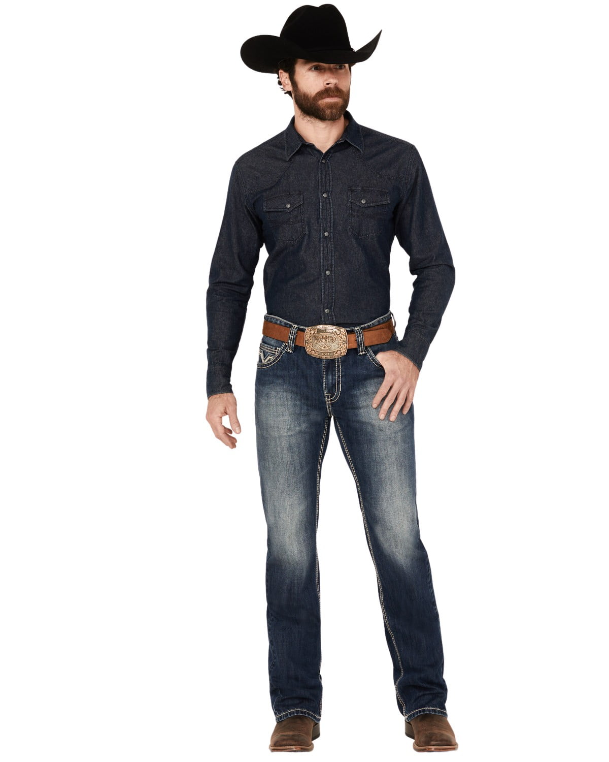 Pantalon Vaqueros Con Bordado Clásico Para Hombr... - Vicedeal