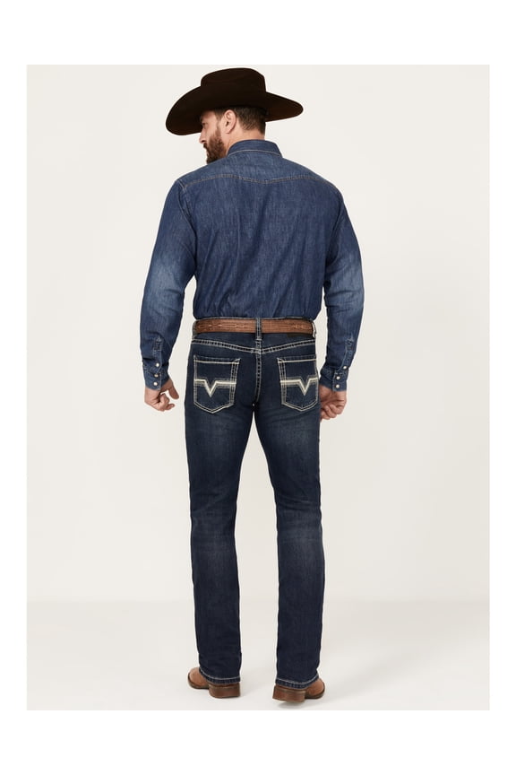 Rock & Roll Denim Men's And Men'S Revolver Dark Vintage Wash Slim Straight Dark Medium Wash 32W x 32L US