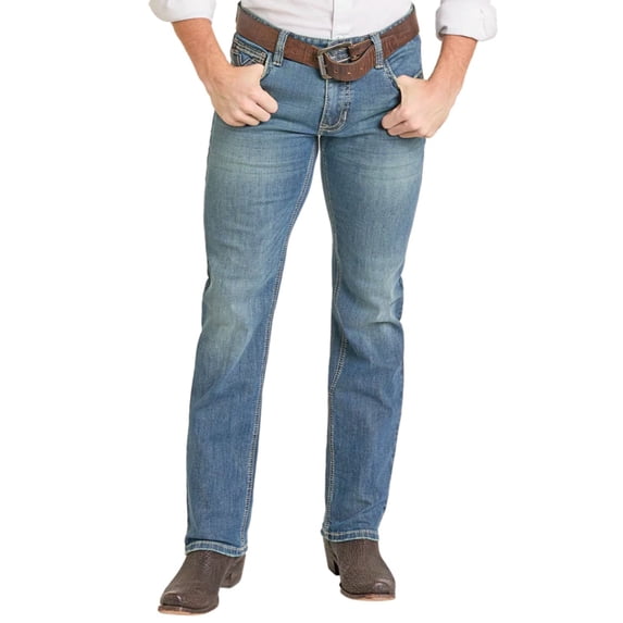 Rock & Roll Denim Mens Slim Fit Bar Stitch Straight Leg Jeans (40x30)