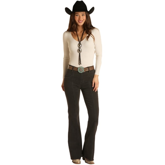 Rock & Roll Denim Women's And Dark Wash High Rise Bootcut Jeans - W8H1664 31W x 34L