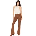 thumbnail image 1 of Rock & Roll Denim Women's And High Rise Reversible Button Bargain Bell Flare Brown 28W x 32L, 1 of 4