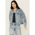 thumbnail image 1 of Rock & Roll Denim Women's And Light Wash Rhinestone Embellished Jacket Light Wash   US, 1 of 4