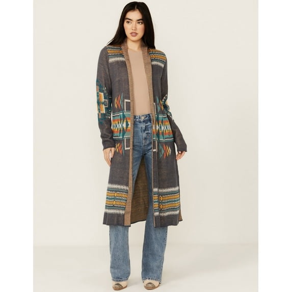 Rock & Roll Denim Women's And Southwestern Print Duster Cardigan - BW95T04468 US