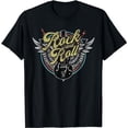 thumbnail image 1 of Rock & Roll Guitar Wings Music Classic Retro Vintage T-Shirt, 1 of 5