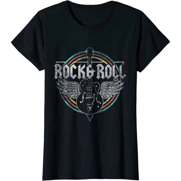 Rock & Roll Guitar Wings Music Tee Shirt - Black Rock & Roll Guitar Wings Music Tee Shirt - Black