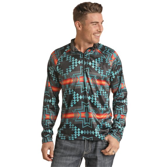 Rock Roll® Men's Multi Color Aztec Print Pullover RRMT91R06L-99