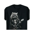 thumbnail image 1 of Rock & Roll Music Concert Festival Cat Rock Guitar Novelty T-Shirts, women men t-shirt, Novelty Clothing, Short Sleeves, Shirt for Daily Wear & Resort Style, 1 of 7
