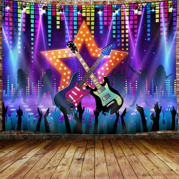 Rock and Roll Party Decorations Tapestry, Cool Music Guitar Punk Band Tapestry Wall Hanging for Men Boys Bedroom, Colorful Hip Hop Tapestries Poster Blanket College Dorm Home Decor 60X40Inches