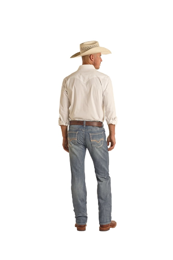 Rock & Roll Pleather Emb Revolver - Mens Jeans - Bm1Rd04257