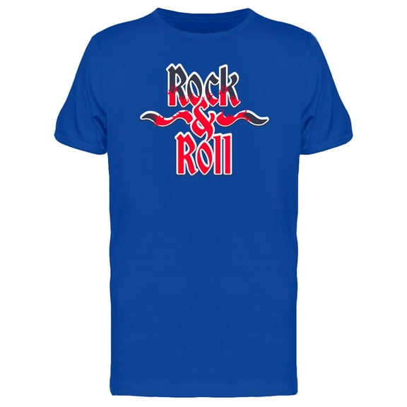 Rock & Roll Red Flames T-Shirt Men -Image by Shutterstock, Male Large