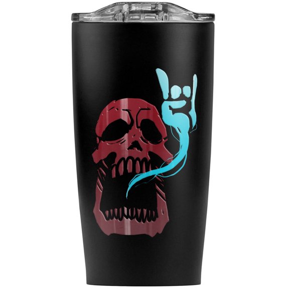 Rock And Roll Soul Skull Stainless Steel 20 oz Travel Tumbler, Vacuum Insulated & Double Wall with Leakproof Sliding Lid | Great for Coffee/Hot Drinks and Cold Beverages