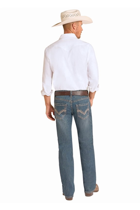 Rock & Roll Two Tone Stitch Pistol Str - Mens Jeans - Bm1Pd09121