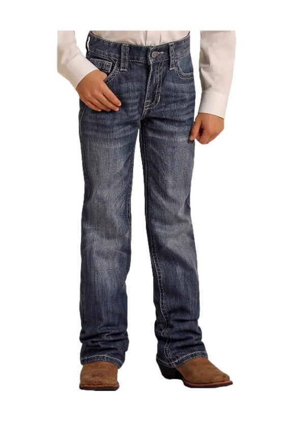 Rock & Roll Western Denim Jeans Boys Bootcut 20 Dark Vintage BB_3482