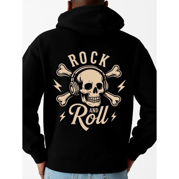 Rock and Roll funny hoodies fire skeleton men machine washable black Daily and Weekend Wear streetwear idk fire Retro Unisex Shirt Cotton tshirts Retro Unisex Shirt Graphic tshirts