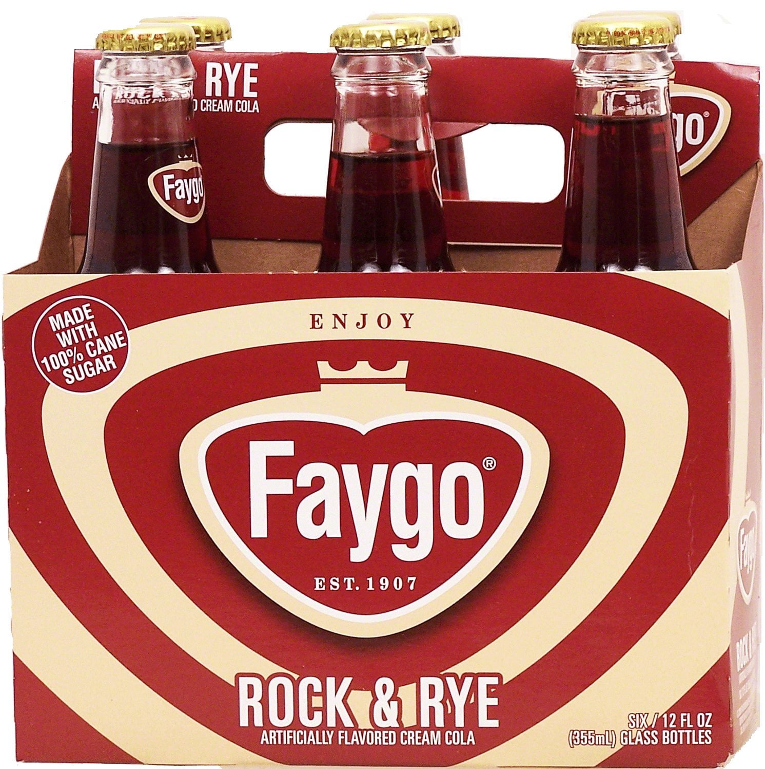 Rock & Rye flavored cream cola soda, made with 100% cane sugar, 12-fl. oz., 6-pack