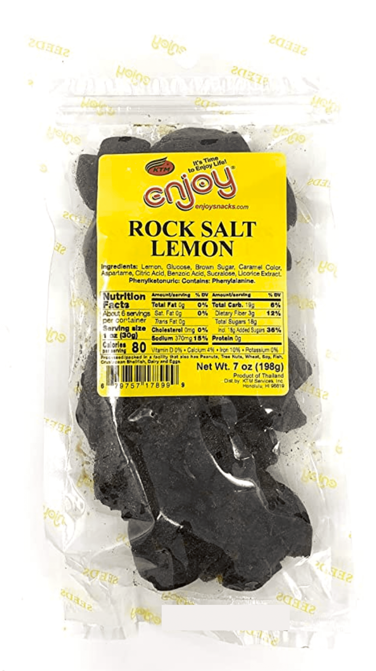 Rock Salt Lemon &ndash; 7 Ounce Resealable Bag, Enjoy Snacks