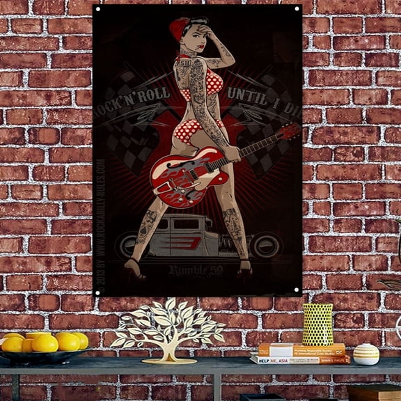 Rock Singer Music Poster 38" x 57" Banner Outdoor Indoor Decor Flag with Metal Grommets