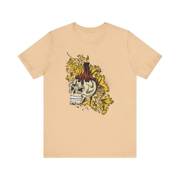 Rock Skull Graphic Design Tee, Skull Shirt, Vintage Tees, Art Design T-Shirt, Vintage Graphic Tee, Art Shirts with Skulls