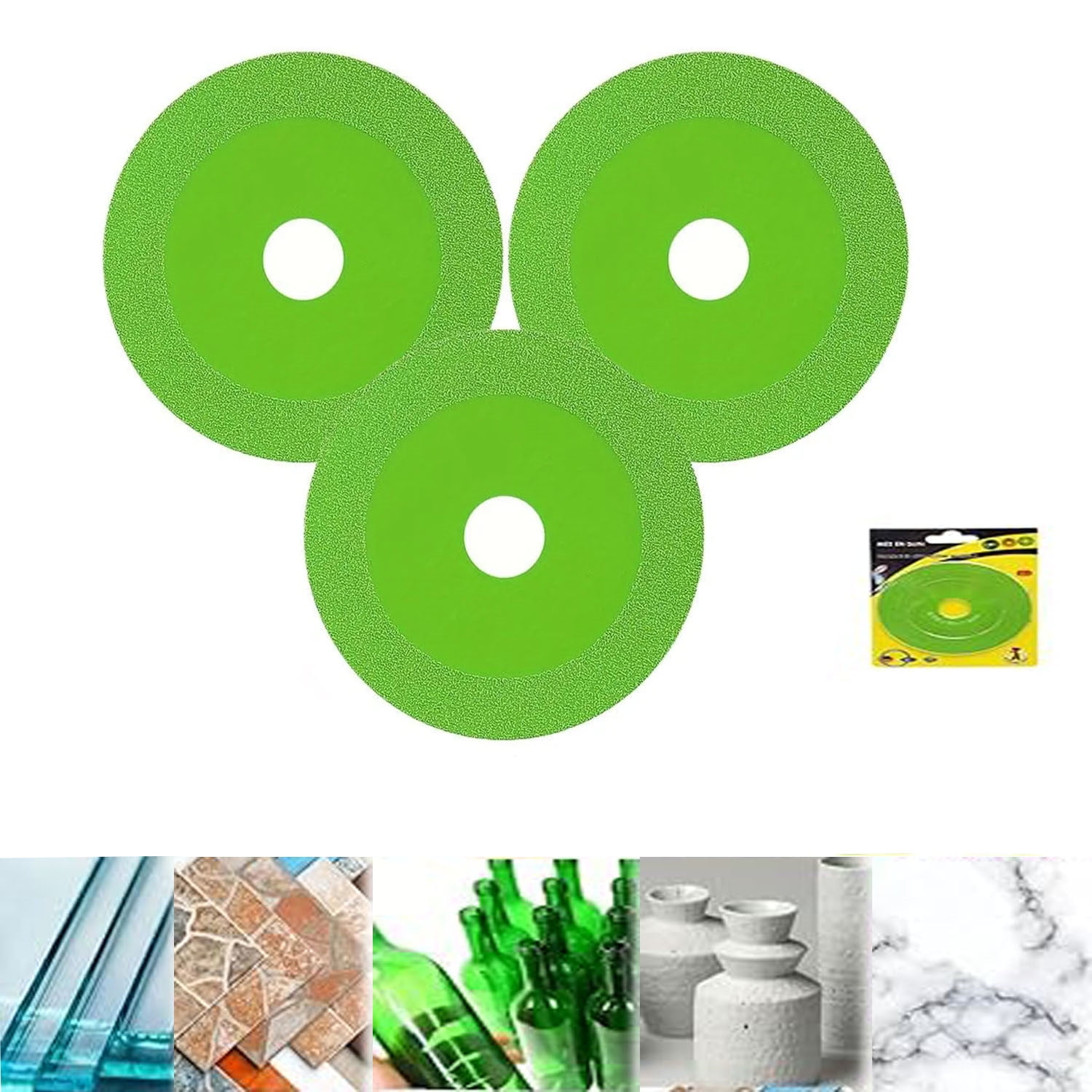 Rock Slab Grinding Disc, Indestructible Disc for Angle Grinder, Rock Plate Flat Grinding Blade, Stone Ceramic Porous Widened Cutting Blades, Tile and Rock Slab Cutting and Angle Grinder Discs (3pcs)