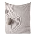 thumbnail image 1 of Rock Soft Flannel Fleece Throw Blanket, Concentration in Harmony Pure Theme, Cozy Plush for Indoor and Outdoor Use, 50" x 60", Taupe Pearl, by Ambesonne, 1 of 5