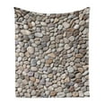 thumbnail image 1 of Rock Soft Flannel Fleece Throw Blanket, Random Sized and Shaped Stones Interlocking Stone Wall Shot Solid Coastal Details, Cozy Plush for Indoor and Outdoor Use, 70" x 90", Multicolor, by Ambesonne, 1 of 6