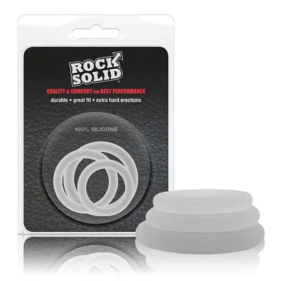Doc Johnson Rock Solid Tri-Pack Silicone Gasket Penis Ring, White