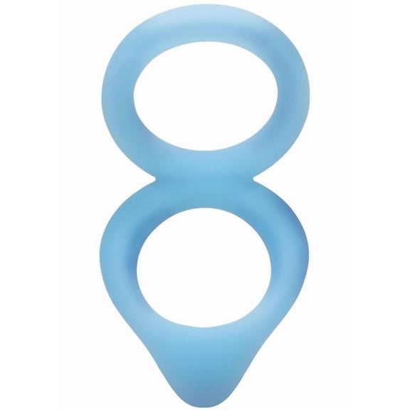 Doc Johnson Rock Solid Dual Enhancer Glow in the Dark Silicone Penis Ring, Blue