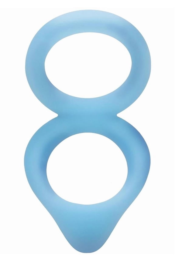 Rock Solid Dual Enhancer Glow in the Dark Silicone Penis Ring, Blue