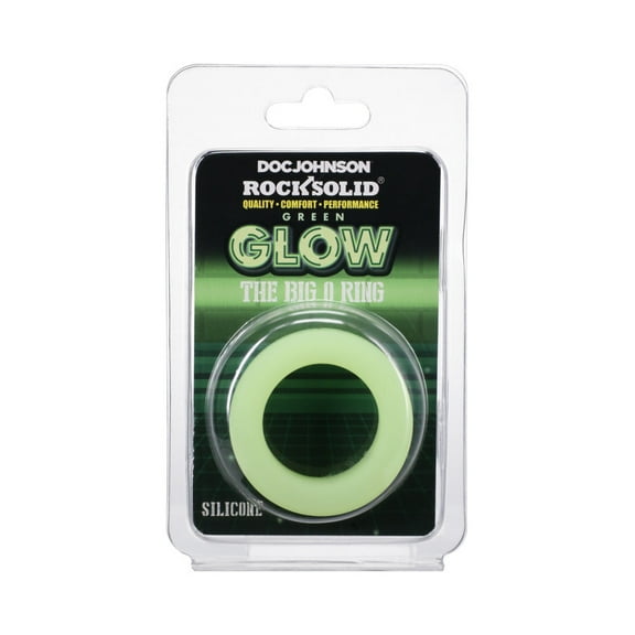 Doc Johnson Rock Solid The Big O Glow in the Dark Silicone Penis Ring, Green