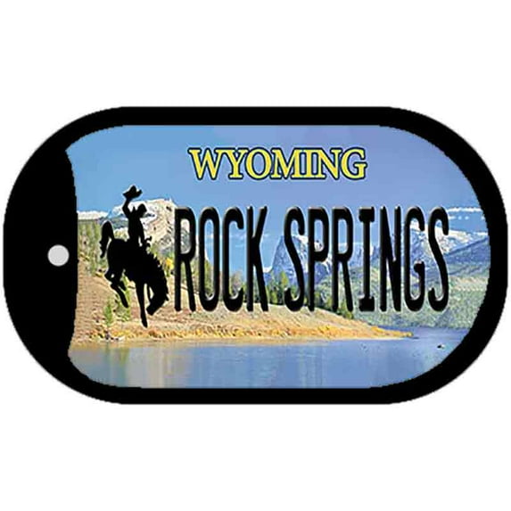 Rock Spring Wyoming Novelty Metal Dog Tag Necklace DT-10523 2" x 1" Dog Tag (DT)