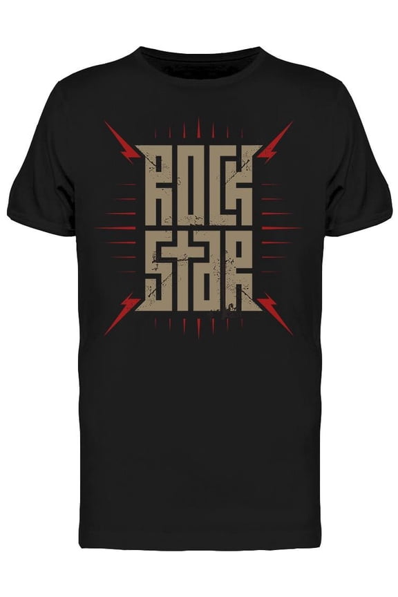 Rock Star Graphic Lettering T-Shirt Men -Image by Shutterstock, Male Large
