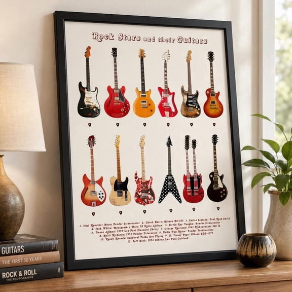Rock Star Guitars Iconic History Music Poster Print on Paper UNFRAMED Poster
