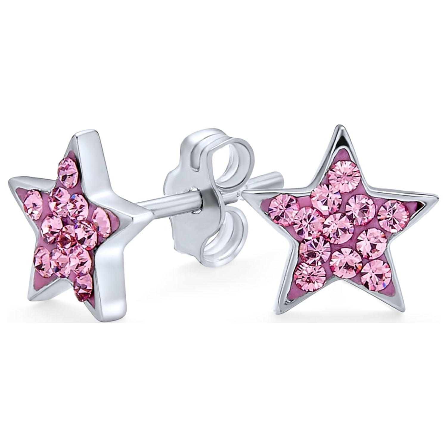 Pink star shop earrings