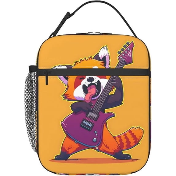Rock Star Red Panda Lunch Box for Women Men, Insulated Lunch Box, Reusable Lunch Bag for Office, Work, Picnic, Travel