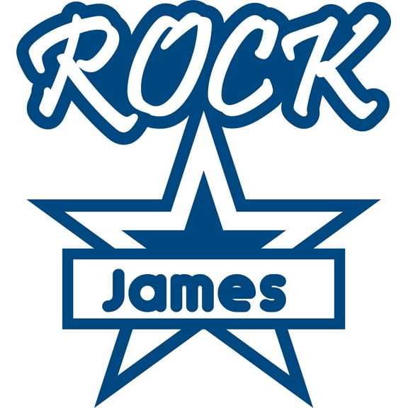 Rock Star Stars Music Guitar Musician Customized Wall Decal - Custom Vinyl Wall Art - Personalized Name - Baby Girls Boys Kids Bedroom Wall Decal Room Decor Wall Stickers Decoration Size (20x20 inch)