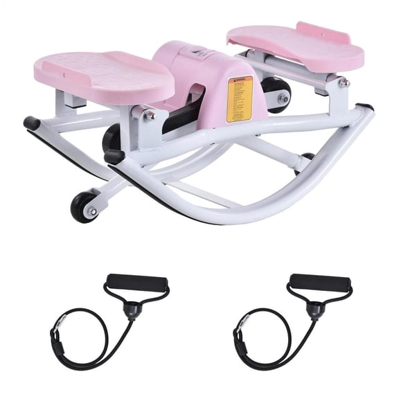 Rock Stepper Home Workout Machine, 250 Lbs Capacity Lateral Stepper with Digital Monitor and Resistance Bands, Low-Impact Cardio for Legs Hips Glutes