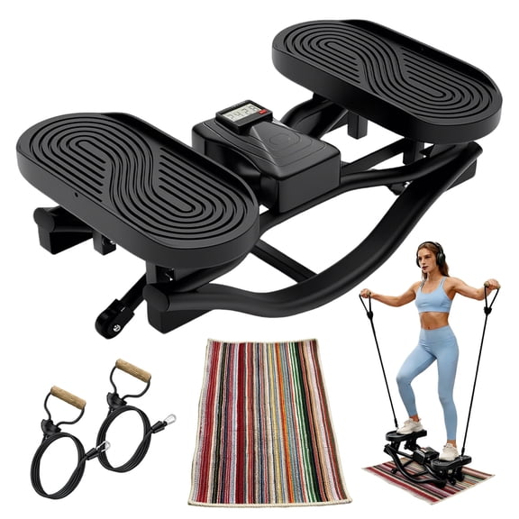 Rock Stepper Machine - the Rock Stepper Side to Side Lateral Rocking Stepper with Digital Monitor & Resistance Bands, Home Workout Machine for Legs, Glutes,Waist& Cardio